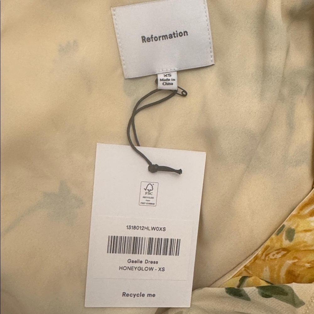 Reformation Gaelle Dress Yellow - Size XS - Picture 6 of 8